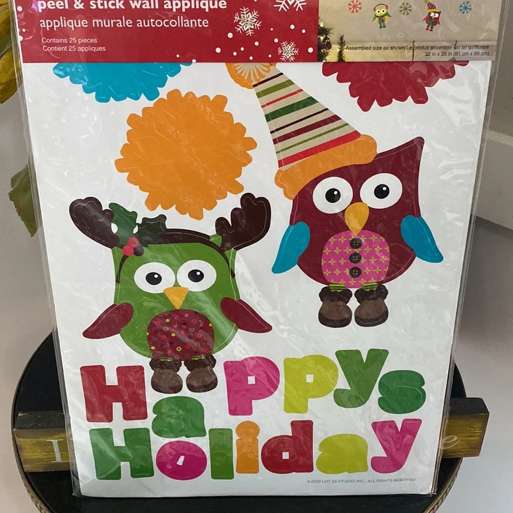 NWT Pier 1 Peel and Stick Holiday Owls Decor 25 Pcs SKU 2637265
